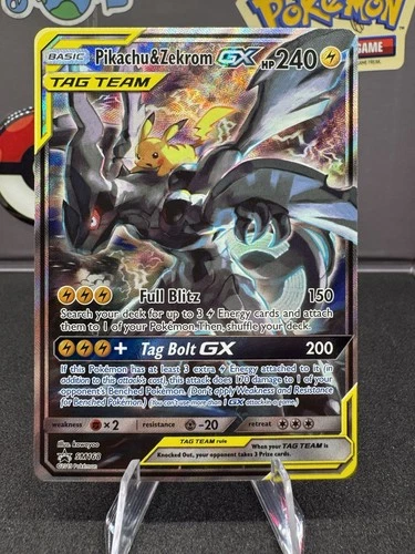 New ListingPokémon TCG Pikachu & Zekrom GX Black Star Promo Card SM168 Tag Team Near Mint