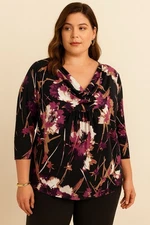 East 5th Womens Blouse Top Tunic 2X Abstract Print3/4 Sleeve Office Career