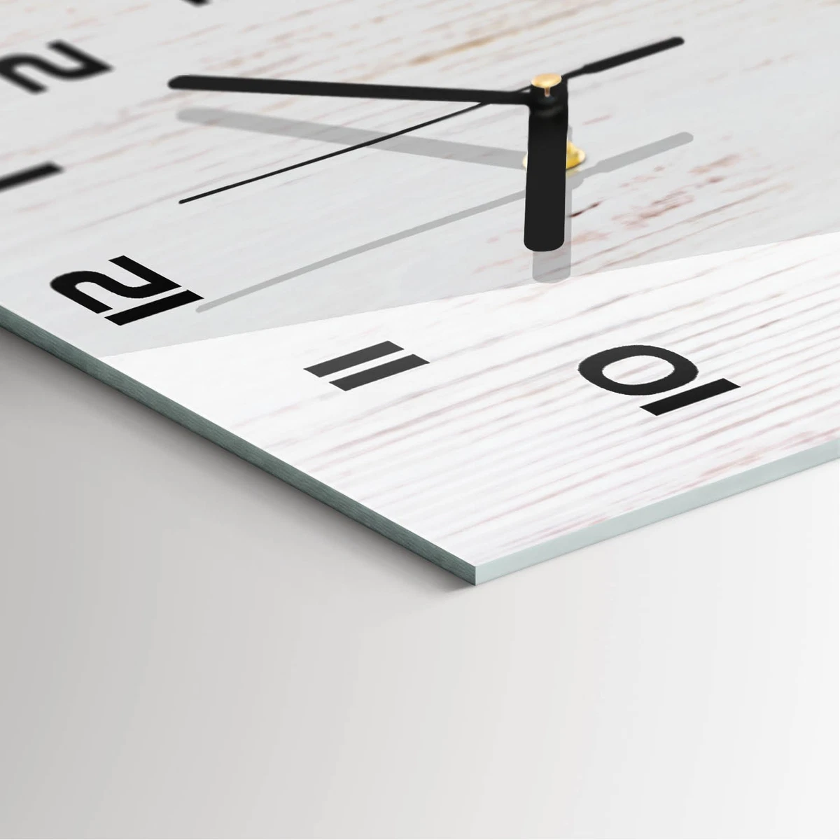 Reloj de Pared Rectangular Vertical Elegante de Vidrio Templado Pizza 30x60 cm