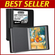 Sleek 9x12 Art Portfolio Binder - 3-Pack with Mounting Paper