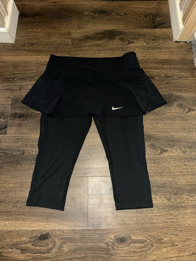 Nike Black Capri Tennis Skirt Yoga Pants Size M