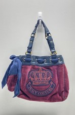 Borsa donna a tracolla Juicy Couture bordeaux corona logo velluto doppio manico