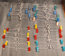 Vintage MCM Mid Century Primary Colors Skirt Pant Hangers Lot of 20