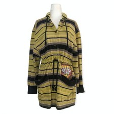 Vintage Palmer Clothing Retro Stripe Long Drawstring Hooded Jacket M Medium
