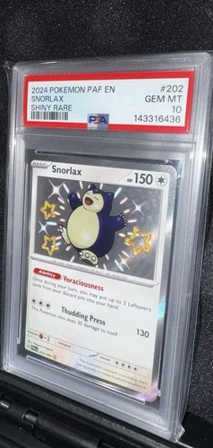 Pokémon Snorlax 202/091 SV: Paldean Fates Shiny Rare Holo PSA 10 GEM MT 2024