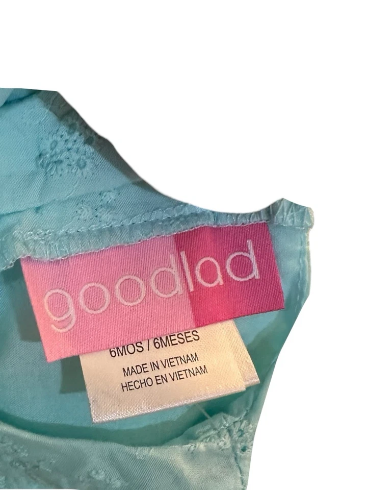 Vestido de verano Good Lad By Cracker Barrel bebé niña con Bloomers azul cielo 6 meses Foto 3 de 4