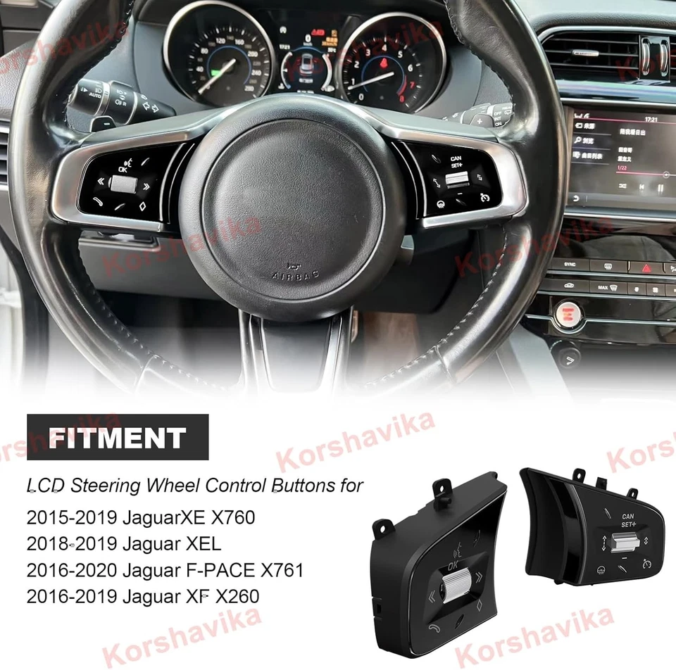 LCD Touch Steering Wheel Control Button Switch for Jaguar F-Pace XF XE 2015-2019 Foto 2 de 4
