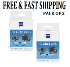 ZEISS Gentle and Thorough Cleaning Eyeglass Lens Cleaner Wipes, 100 Count 2 PACK