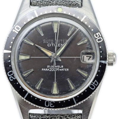 Citizen Auto Dater Skin Diver 200M Automatic Black Dial 37mm 21J Men's Overhaule