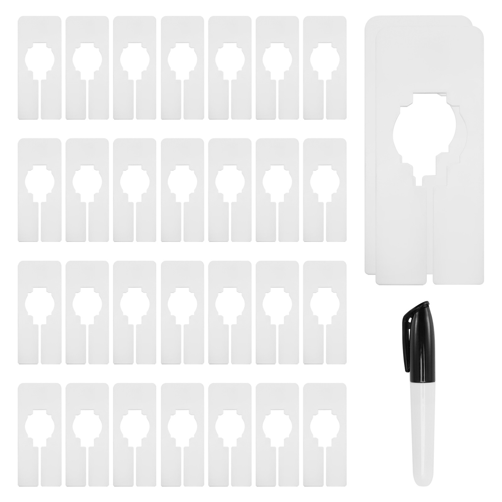 30 Closet Dividers for Hanging Clothes- Rectangle Clothing Size Dividers5760