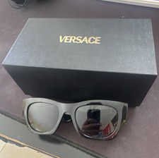 Versace Biggies VE4479U Black Oversized Sunglasses Gray UNISEX With E-Reciept