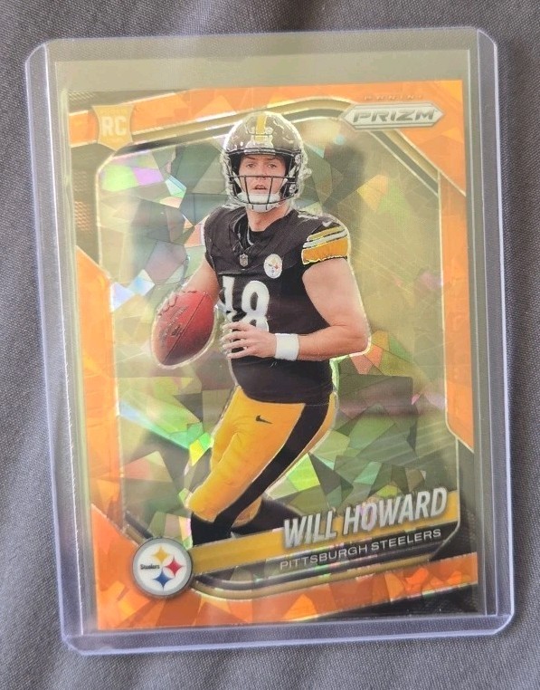 2025 Prizm Will Howard Orange Ice Rookie Card #367 RC Steelers