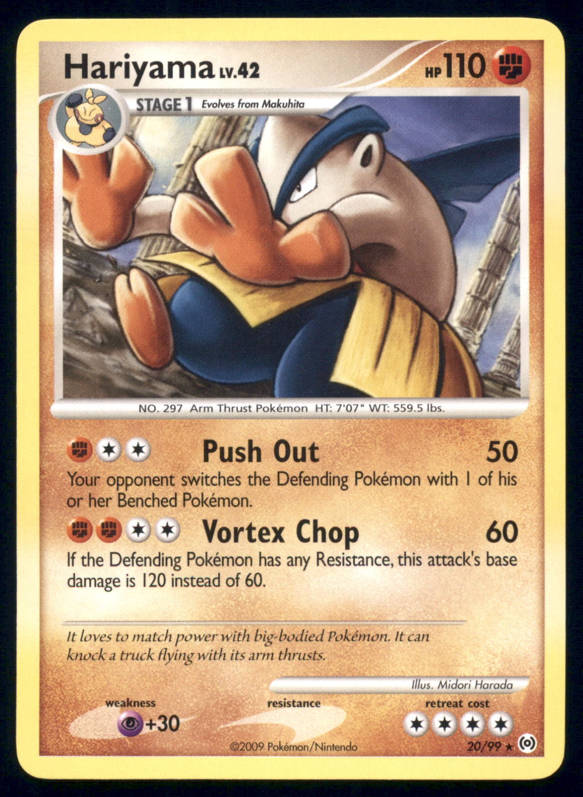 Hariyama 20/99 Arceus Platinum Regular Non Holo Pokemon Card Light Played LP