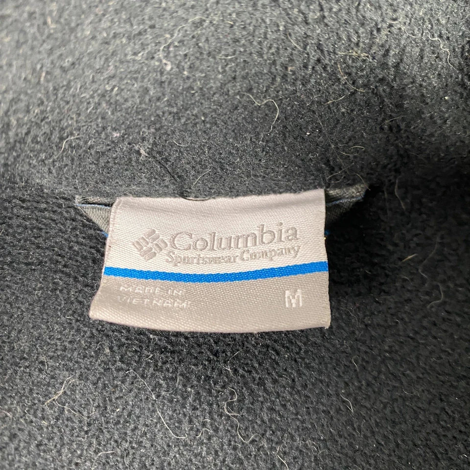 Columbia Jacket Mens Medium Black Softshell Fleece Lined Full Zip Pockets Logo - Image 3 of 4