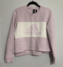 Adidas Women's Lavender Cropped Long Sleeve Logo Sweatshirt - SZ L
