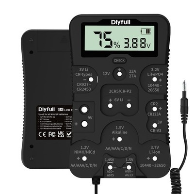 Dlyfull Battery Tester, LCD Display Universal Battery Checker for NiMH, NiCD,...