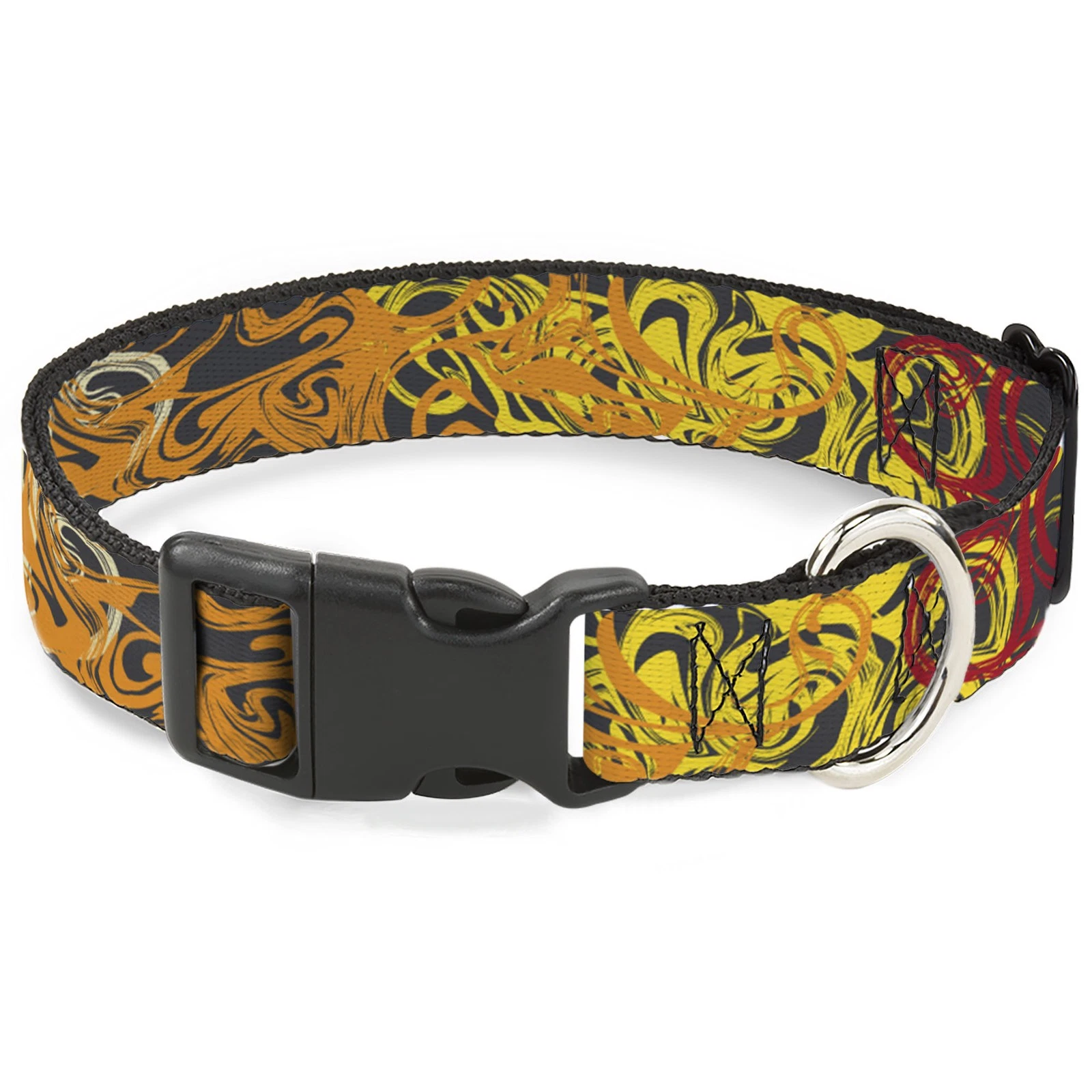 Plastic Clip Collar Swirl Mix Gray/Multi Color WIDE-Medium 16-23"