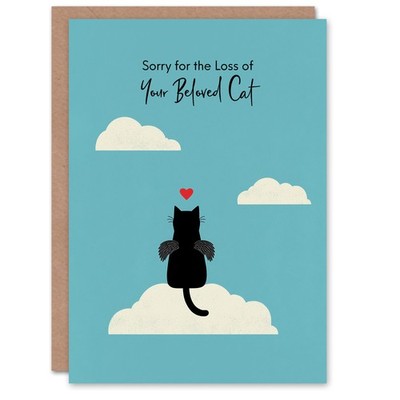 Grußkarte Katze Mitgefühl - süß Sorry for Your Loss geliebtes Haustier Design