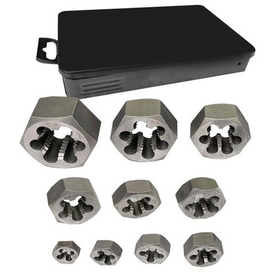 10 Piece UNC Pipe Die Set 1/4'', 5/16'', 3/8'', 7/16'', 1/2'', 9/16'', 5/8'', 3/4'',...
