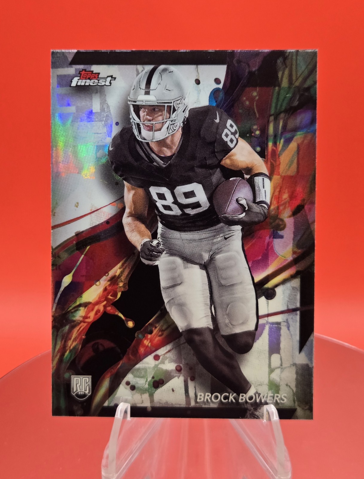 2024 Topps Finest Common Brock Bowers Refractor (RC) Las Vegas Raiders #82