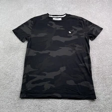 Abercrombie Fitch Shirt Mens Small Grey Black Camo Soft A&F Tee Short Sleeve