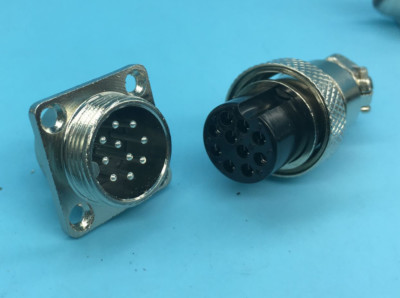 2PCS HQ 10 Contacts GX16 10-Pin Aviation Plug Connector -M16- Panel Mount Flange