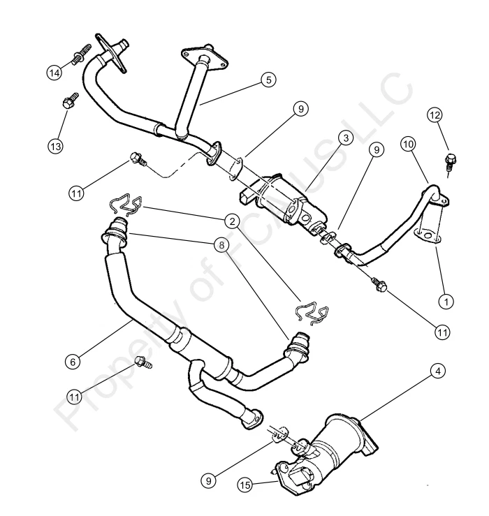 98-08 Dodge Ram 1500 2500 3500 Durango Intrepid EGR Clip de emisiones genuino OEM Foto 4 de 4