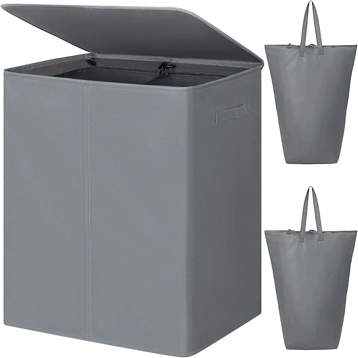 Double laundry basket on sale with lid