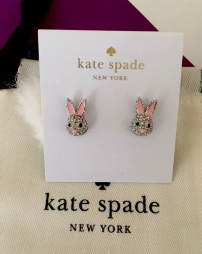 NWT Kate Spade Make Magic Rabbit Reversible Clear Multi Earrings - Picture 3 of 7