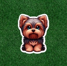 Cute Yorkshire Terrier yorkie dog waterproof vinyl sticker decal - many sizes