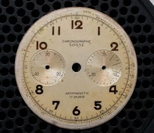 Landeron 51 Dial, Chronographe Suisse 34.0mm, great Parts, Repair