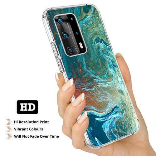 Funda protectora de silicona de mármol granito para teléfono Huawei P40 P30 P20 Pro P Smart 2019 - Imagen 24 de 60