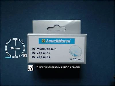 Leuchtturm 10er-Pack Münzkapseln für 26 mm Münzen CAPS 26 für 2-Euro-Münzen