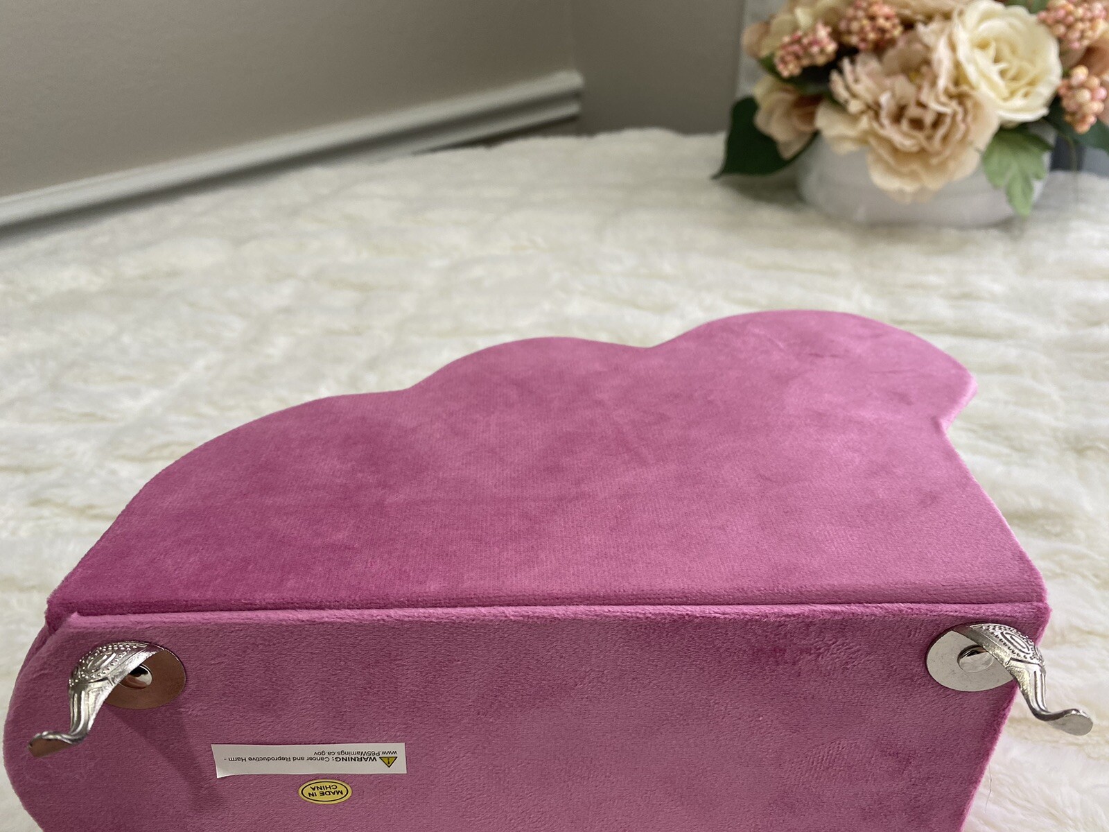 NEW Velvet Pink Chaise Longue Couch Jewelry BoxDoll Furniture Home