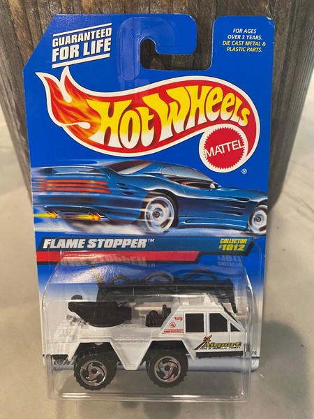 1998 Hot Wheels Sammler #1012 Flame Stopper Weiß Mit Chrom Rzr Speiche Malaysia-image