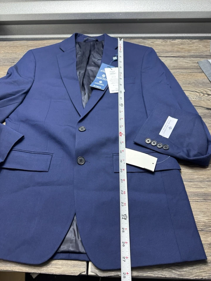 Ryan Seacrest Men's Solid Navy Suit 36S Poly Stretch - Image 4 of 4