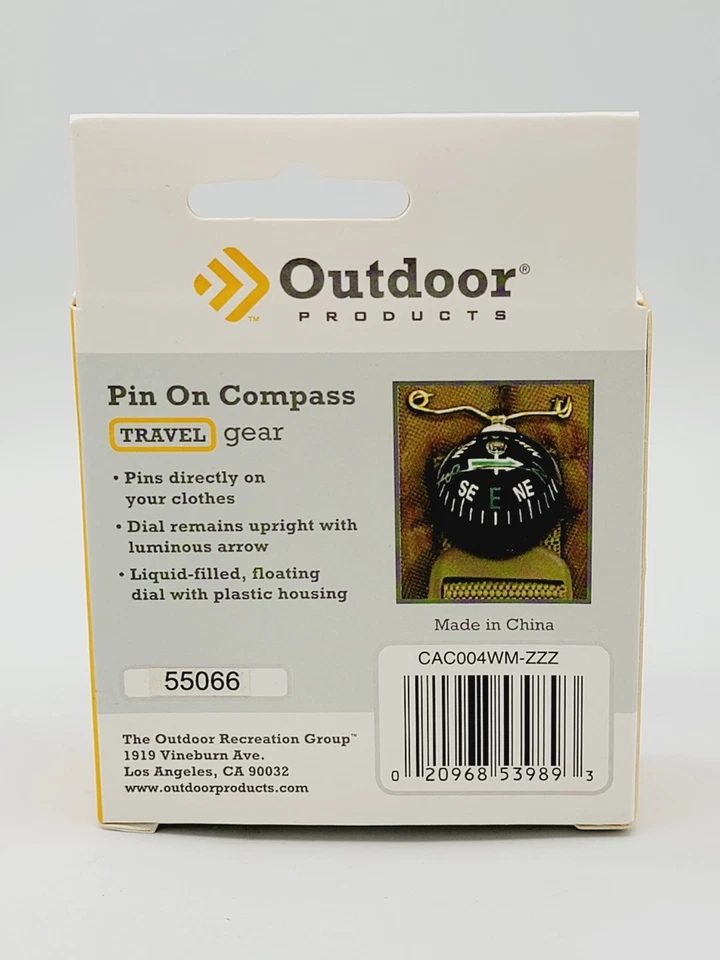  Outdoor Products Pin On Compass - NIP - Liquid filled - VGC Foto 2 de 3