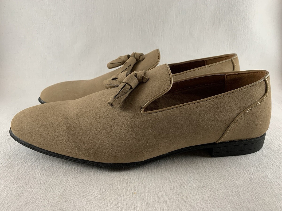 ASOS Design Men's US EU 39 Stone Tan Brown Faux Suede Tassel