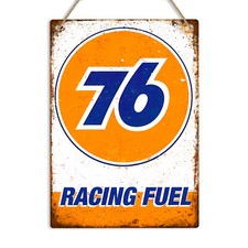 76 Racing Fuel Retro Metal Sign Motor Oil Tin Wall Plaque Garage Workshop Decor