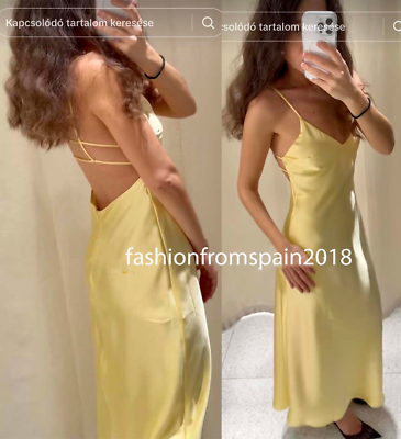 ZARA NEW WOMAN STRAPPY SATIN EFFECT MIDI DRESS YELLOW XS-XXL 2452/331/300 | eBay ZARA NEW WOMAN STRAPPY SATIN EFFECT MIDI DRESS YELLOW XS-XXL 2452/331/300 | eBay