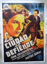 LOLLOBRIGIDA FOUR WAYS OUT Rare movie poster '50s Spanish on linen PERIS ARAGÓ