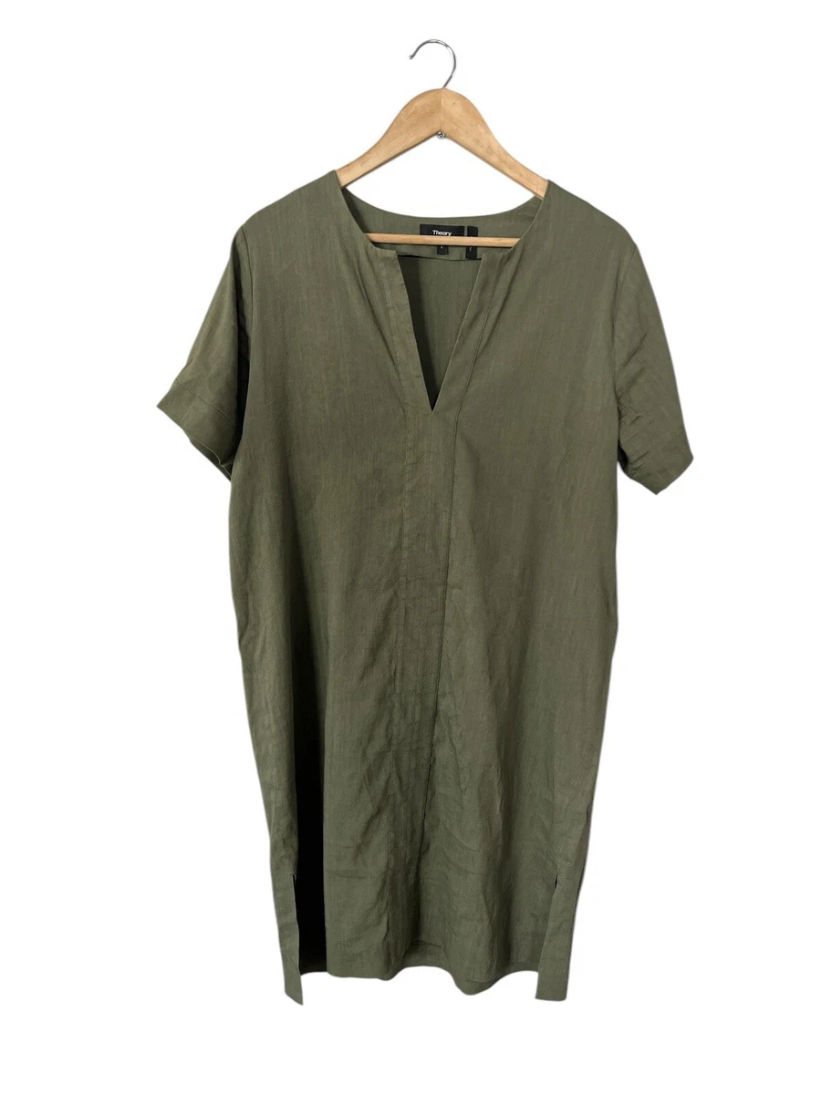 chinese dress ladies Theory Womens Short-Sleeved Button Down Midi Dress, Concord, 2 US at Amazon  Women's Clothing store