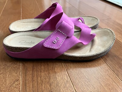 Clarks Artisan Hot Pink Sandals with Toe Thong Size 8M 26100643 Lightly  Used | eBay