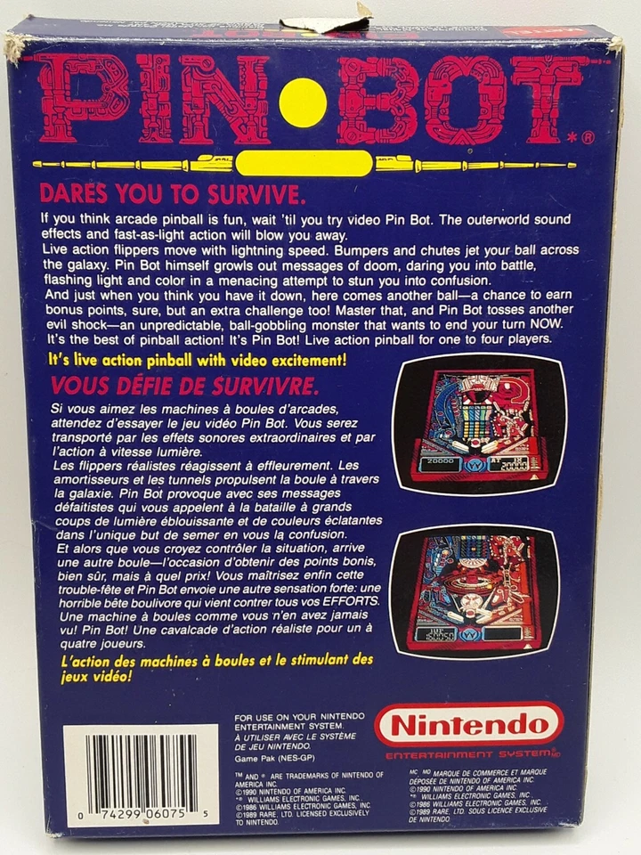 NES nintendo Game Pin Bot Pinball Challenge - Image 3 of 4