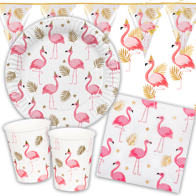 FLAMINGO - Geschirr Deko Sommerparty Gartenparty Kinder Geburtstag Party Feier
