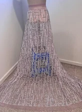 Lavender White Rhinestone Sprinkle Glitter lace fabric 50" Width Sold By Yard