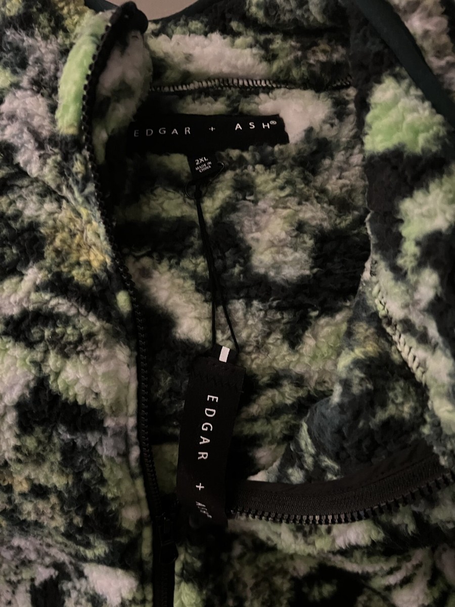 Edgar + Ash Sz. 2XL Green tree print sherpa, Fleece Jacket Edgar + Ash Sz. 2XL Green tree print sherpa, Fleece Jacket