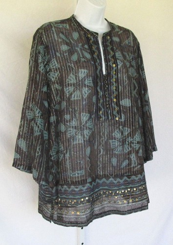 VINTAGE 1990s MILLENIUM COTTON SEQUIN BRASS BUTTON TOP BROCADE THREAD SIZE 18/20 - Picture 3 of 12