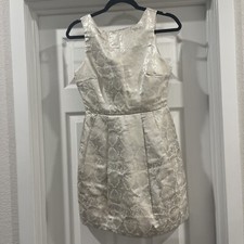 Zara Trafaluc White And Silver Snake Print Dress Size  Small Beautiful Print