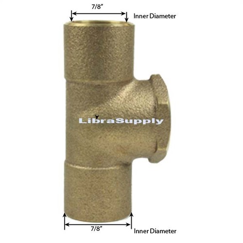 Libra Supply 3/4'' x 3/4'' x 1/2'' inch Lead Free Copper Brass Tee C x C x FIP